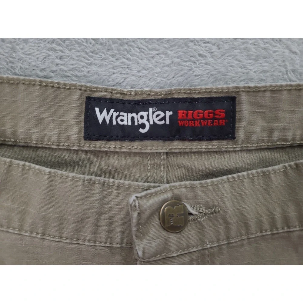 Wrangler Riggs Cargo Pants Mens‎ 38x32 Brown Ripstop Rugged Outdoor Workwear